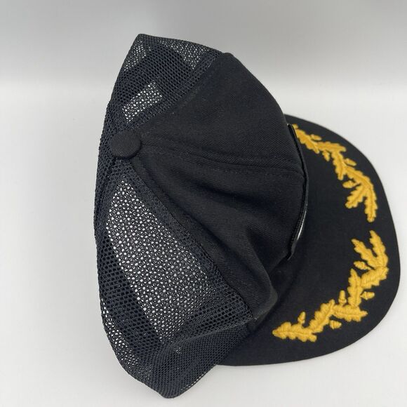 Vintage CAT Caterpillar Gold Leaf Patch Snapback Hat Tonkin Trucker Mesh Cap 80s - Picture 7 of 12